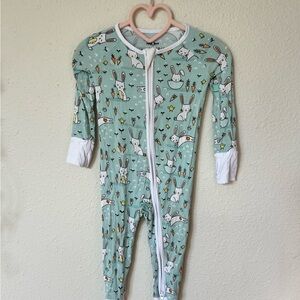Little Sleepies mint bunnies zippy 6-12 months